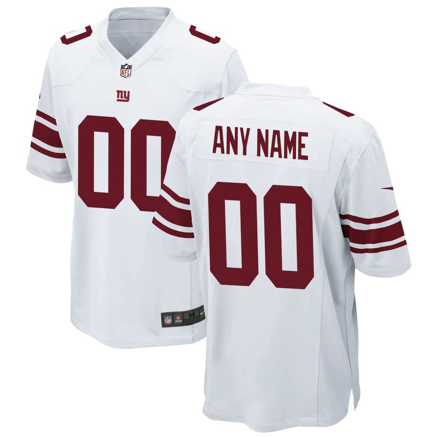 Men New York Giants Nike White Custom Game NFL Jersey